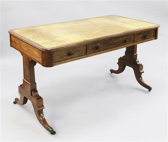 A 19th century mahogany library table, W.4ft 5in.